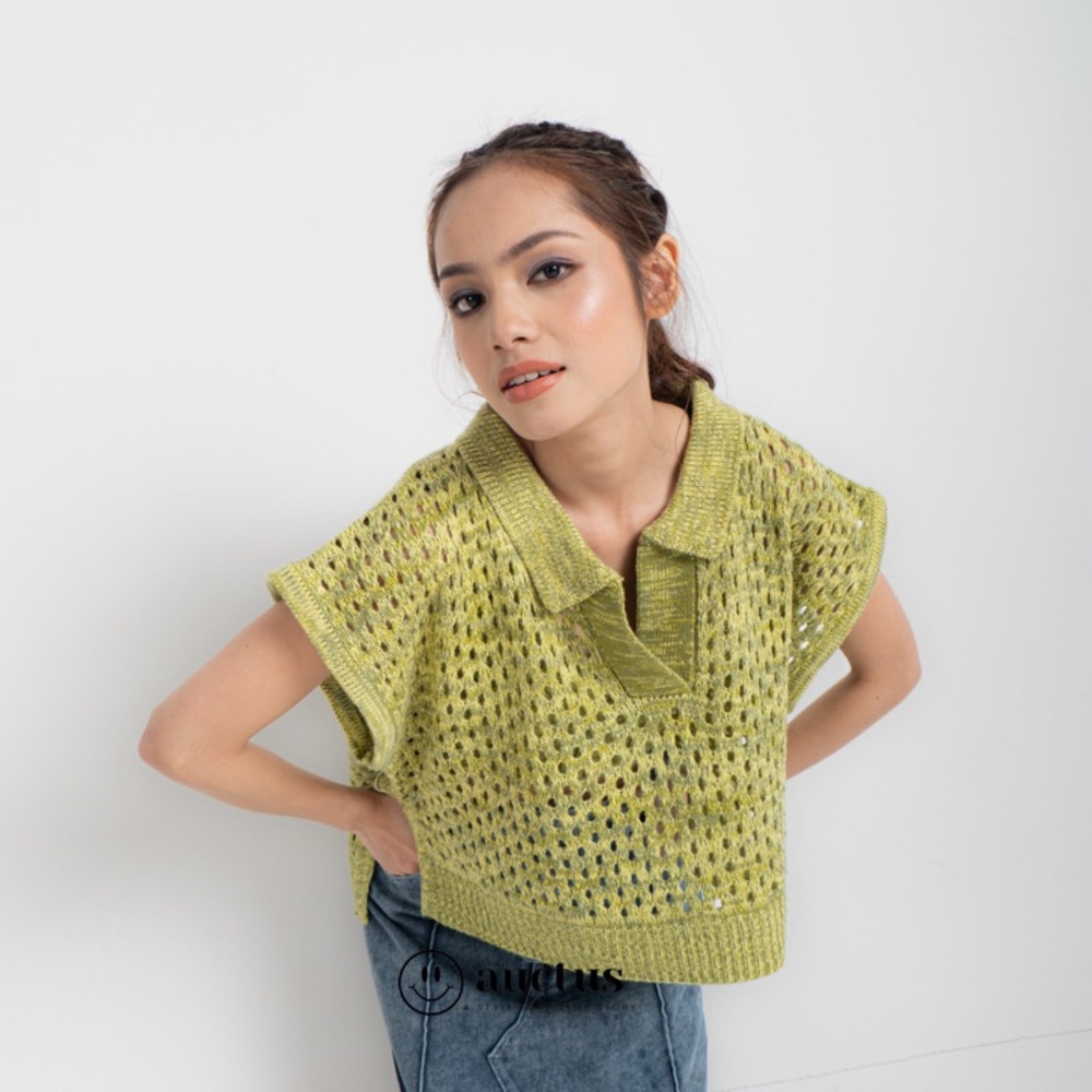 Jual Auctus Gretchen Knit Top Festival Y2K Retro